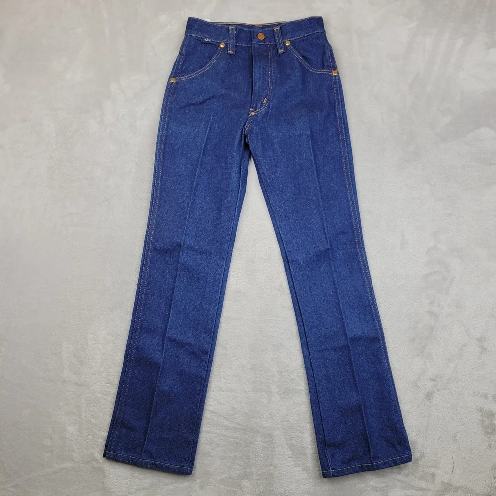 Vintage Wrangler Jeans Boys 11 Slim Straight Leg Made USA‎ 90s Denim Prewashed